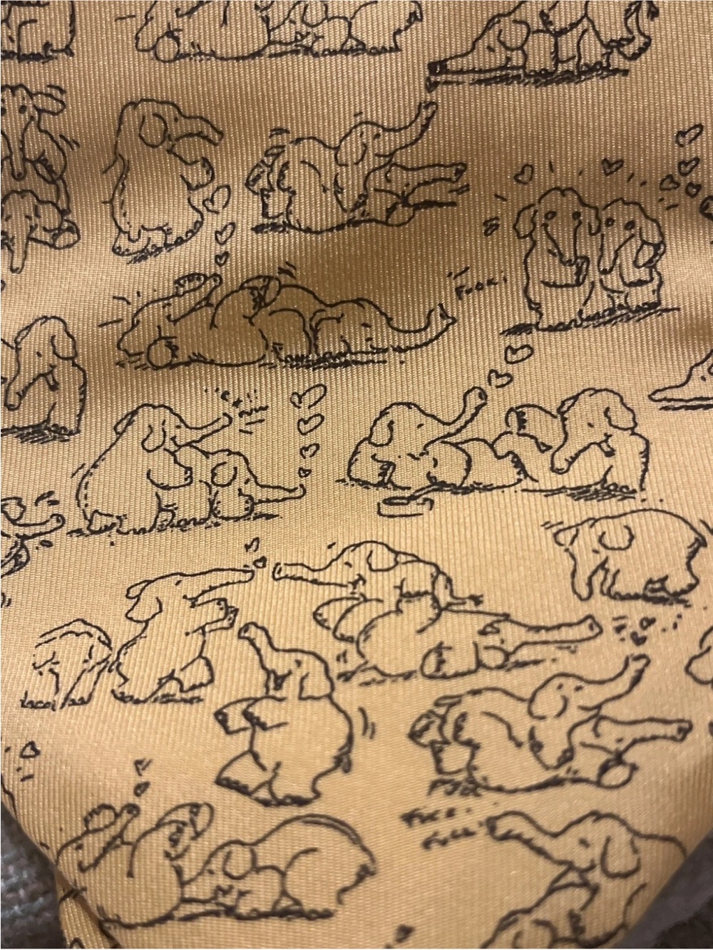 EVOL Silk Tie Made in Italy yellow Elephant Sketch Print Novelty sexy time zoo